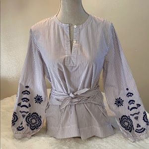 J Crew tie front tunic shirt